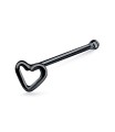 Hollow Heart Silver Bone Nose Stud NSKD-718